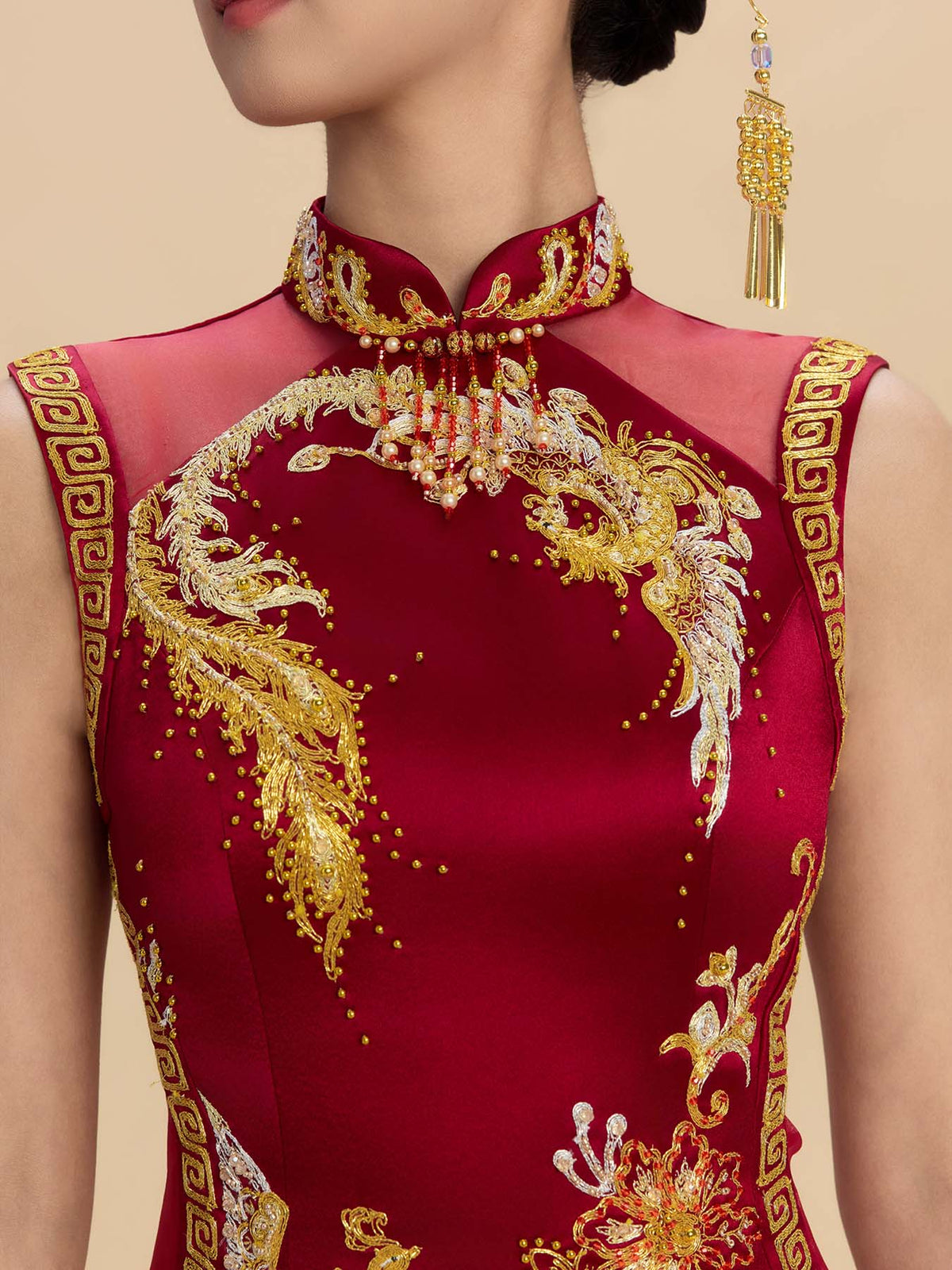 Olympe Bespoke Qipao - Phoenix Embroidery Wedding Cheongsam