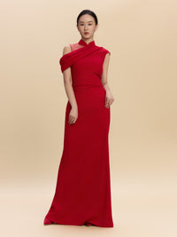 Radia Bespoke Qipao - Wine Red Long Cheongsam