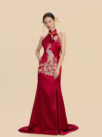 Vida Bespoke Qipao - Peacock Embroidery Chinese Mermaid Cheongsam