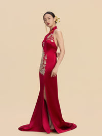 Vida Bespoke Qipao - Peacock Embroidery Chinese Mermaid Cheongsam