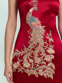 Vida Bespoke Qipao - Peacock Embroidery Chinese Mermaid Cheongsam