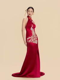 Vida Bespoke Qipao - Peacock Embroidery Chinese Mermaid Cheongsam