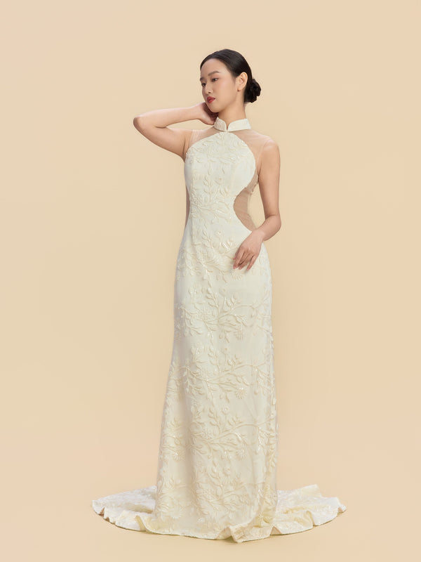 Virginia Bespoke Qipao - Champagne Mermaid Cheongsam