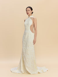 Virginia Bespoke Qipao - Champagne Mermaid Cheongsam