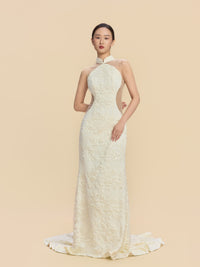 Virginia Bespoke Qipao - Champagne Mermaid Cheongsam